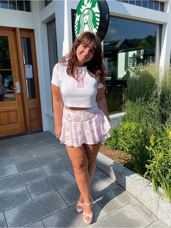 Altar’d State floral pink Mayer mini skirt - Picture 6 of 8